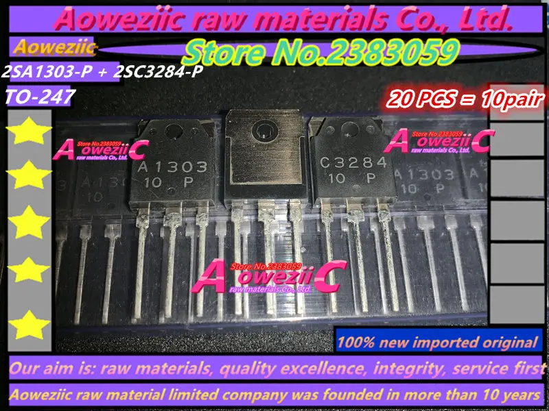 

Aoweziic 20pcs=10pai 100% new imported original 2SA1303-P 2SC3284-P 2SA1303 2SC3284 TO-247 Audio Amp Power Transistor (1 pair)