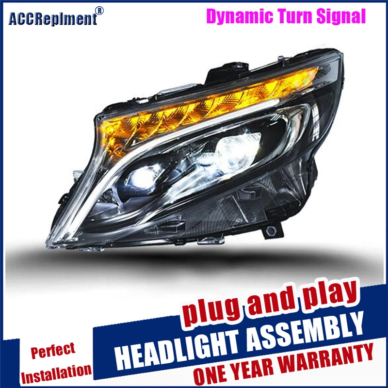 Светодиодный налобный фонарь для Benz Вито головной светильник 2016-2019 Metris drl H7