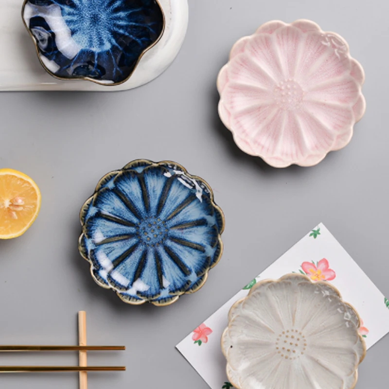 

Japanese Lotus Leaf Shape Snack Dish Plate Cake Dessert Fruit Plate Sauce Dish Table Barbecue Plate Restaurant Kitchen Tableware