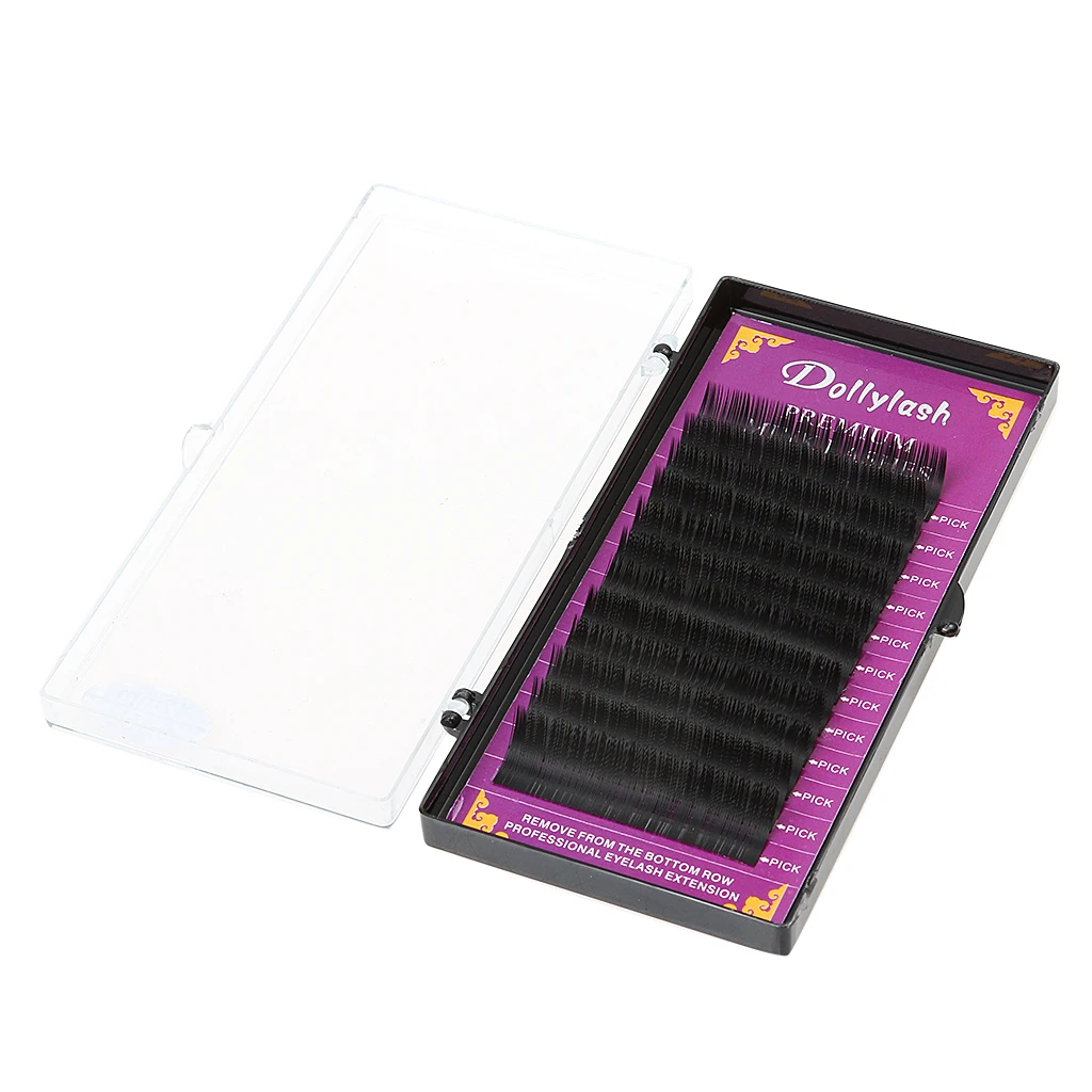 

Synthetic Fiber Individual False Eyelashes Semi Permanent Lashes D Curl 8-14mm