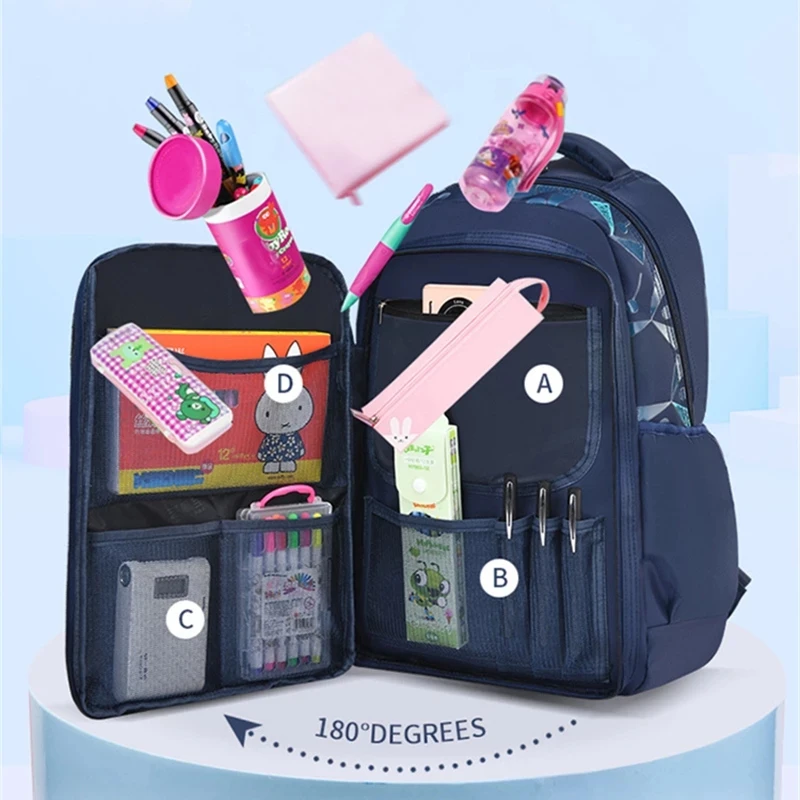Рюкзак для начальной школы, водонепроницаемый, детский, школьные ранцы для мальчиков, для путешествий, ортопедический, школьный рюкзак, рюк...