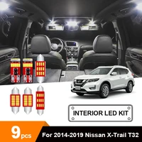 9 x white canbus error free car led interior map dome trunk light bulbs kit for 2014 2017 2018 2019 nissan x trail t32