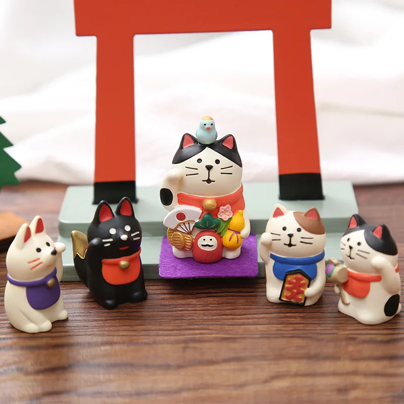 

Милые Мультяшные миниатюрные фигурки животных, счастливая кошка, фея, сад, полимерное ремесло, украшение для дома, аксессуары, украшения для...