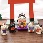 Милые Мультяшные миниатюрные фигурки животных, счастливая кошка, фея, сад, полимерное ремесло, украшение для дома, аксессуары, украшения для кукольного домика