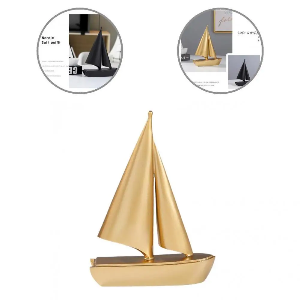 

Прочная превосходная декоративная статуэтка из смолы, орнамент, однотонная лодка, Миниатюрный Настольный Декор с защитой от царапин