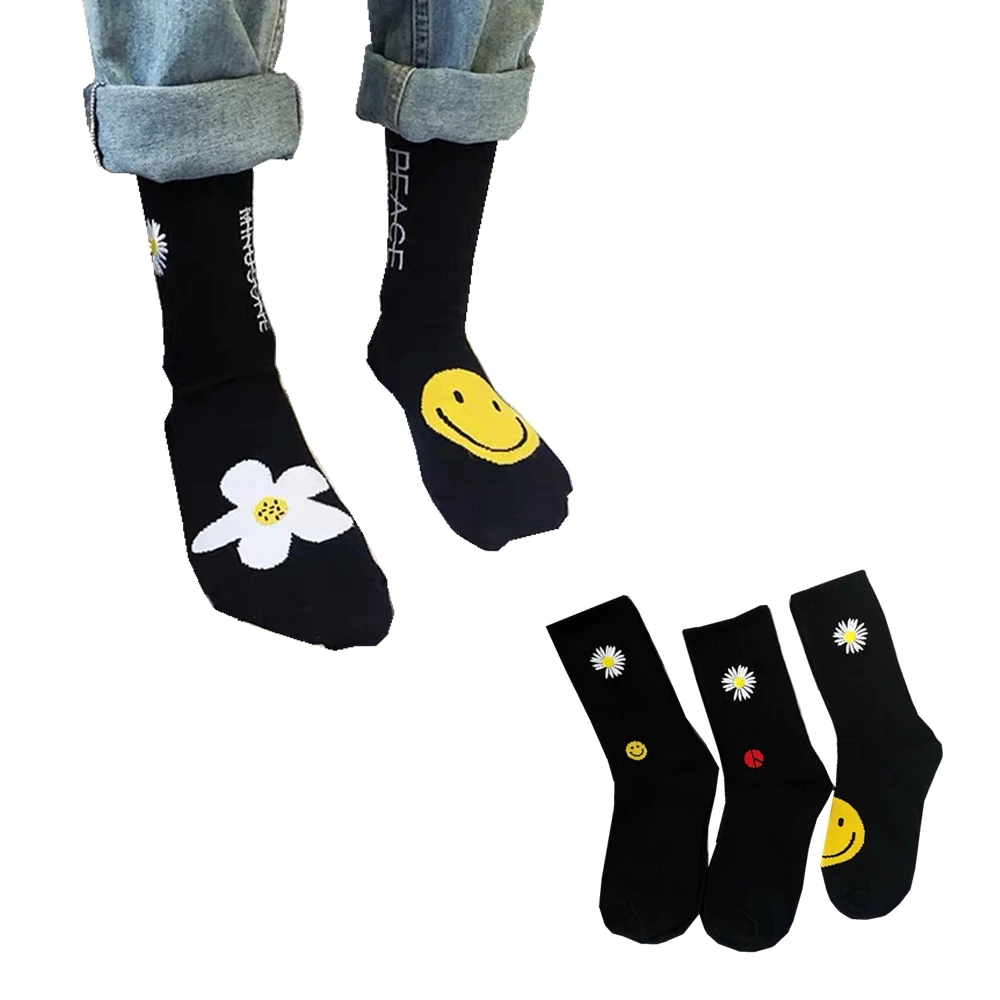 Мужская Мода Тренд мультфильм стиль Узор в виде подсолнухов Смешные счастливые