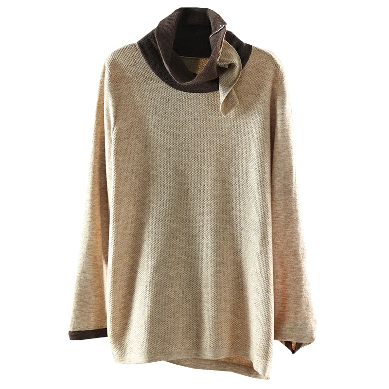 Осенне-зимний свитер модные женские тонкие пуловеры с отделкой новинка 2019