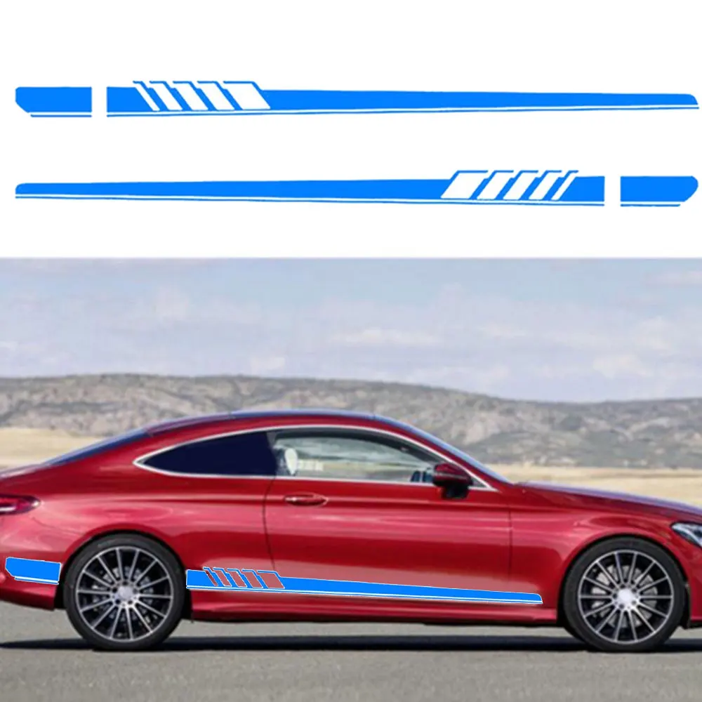 1 пара боковых наклеек для автомобиля наклейки кузова длинные полосы Mercedes Benz C