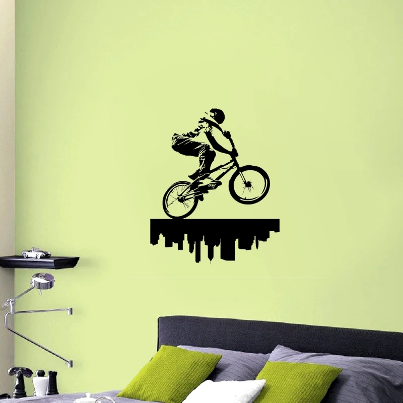 BMX City Skyline настенные стикеры индивидуальные спортивные плакаты виниловые