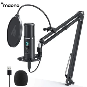 Профессиональный USB конденсаторный микрофон MAONO, кардиоидный компьютерный микрофон с сенсорной кнопкой отключения звука и микрофоном регулятор усиления для Tik Tok, подкастов