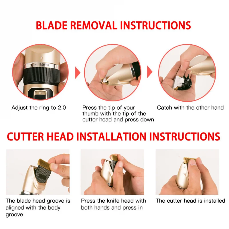 

Electrical Pet Clipper Professional Grooming Kit Rechargeable Pet Cat Dog Hair Trimmer Shaver Set Animals Hair Cutting Machine