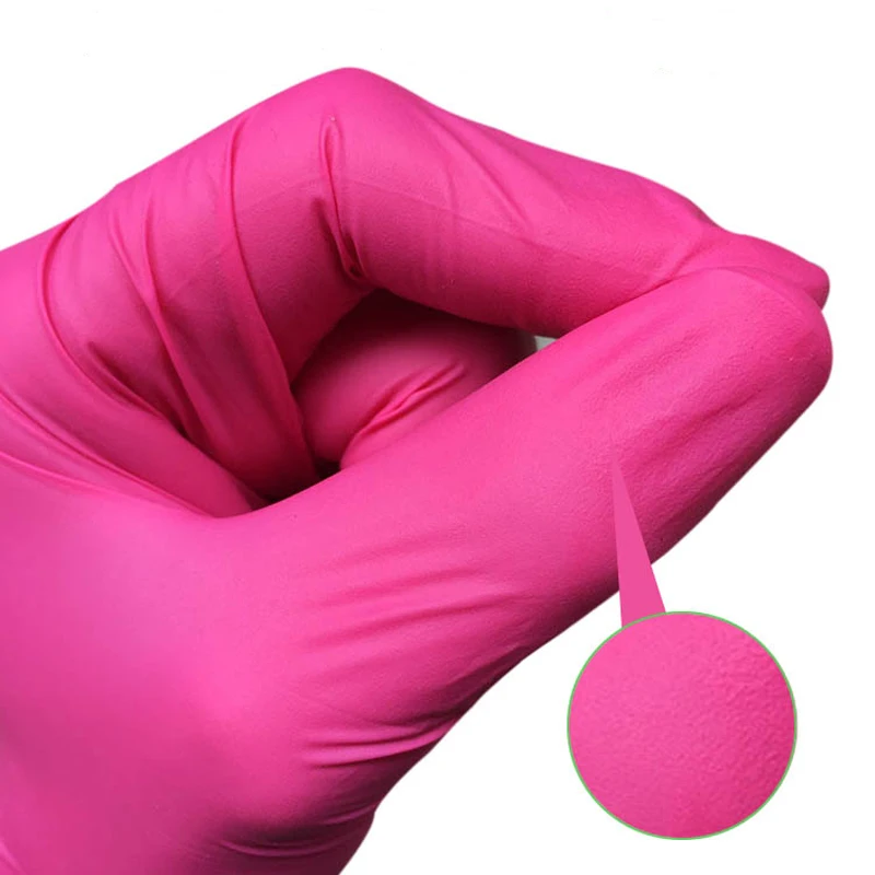 

50pcs /20pcs disposable latex gloves clean left and right general rose red dingqing makeup food processing disposable gloves