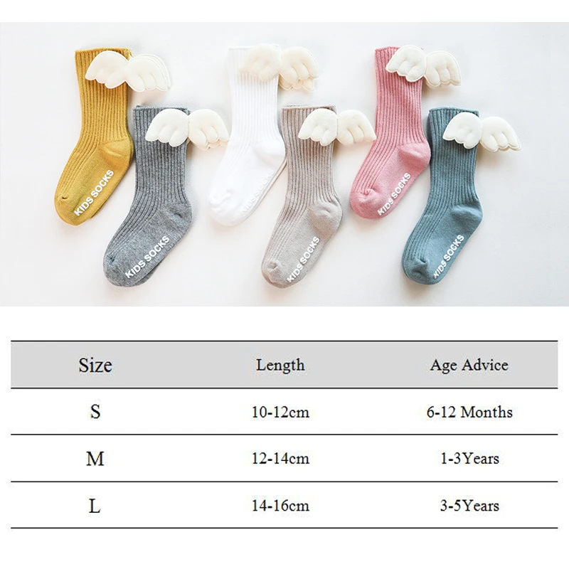 1 пара милые носки для новорожденных Модные Хлопковые гольфы с крыльями ангела