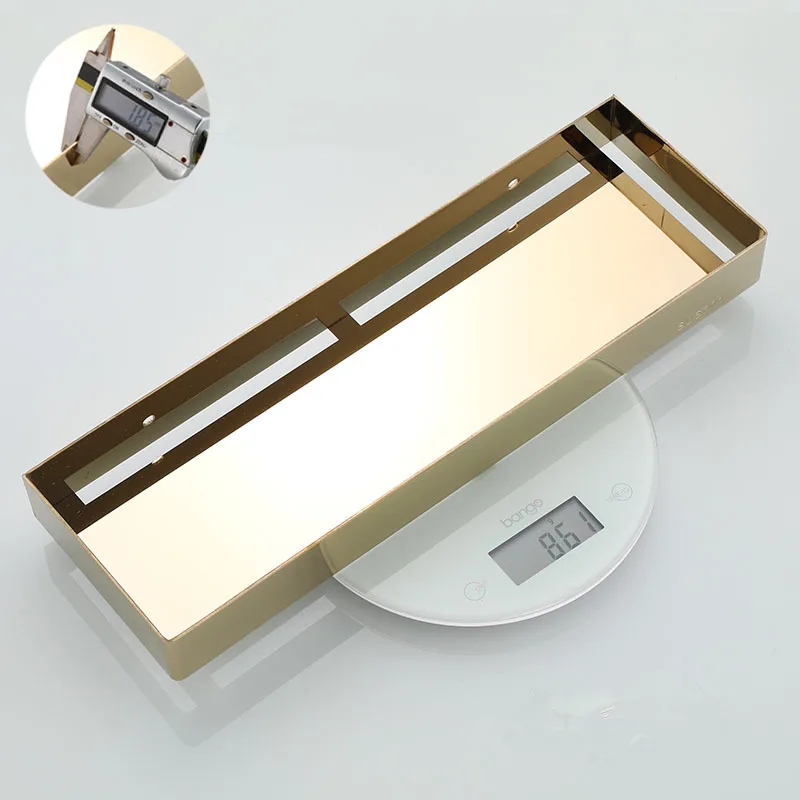 bathroom shelf stainless steel gold shower rack corner shelf square bath shower shelf nail free black storage organizer rack free global shipping