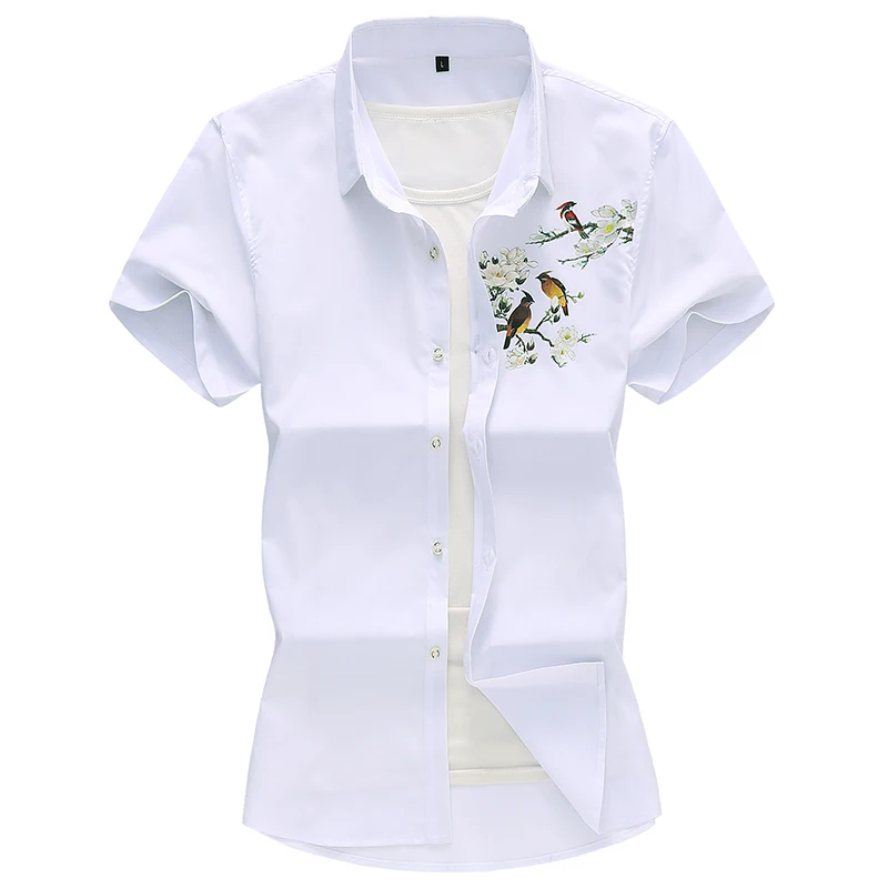 Мужские Гавайские рубашки с короткими рукавами и принтом животных Повседневная