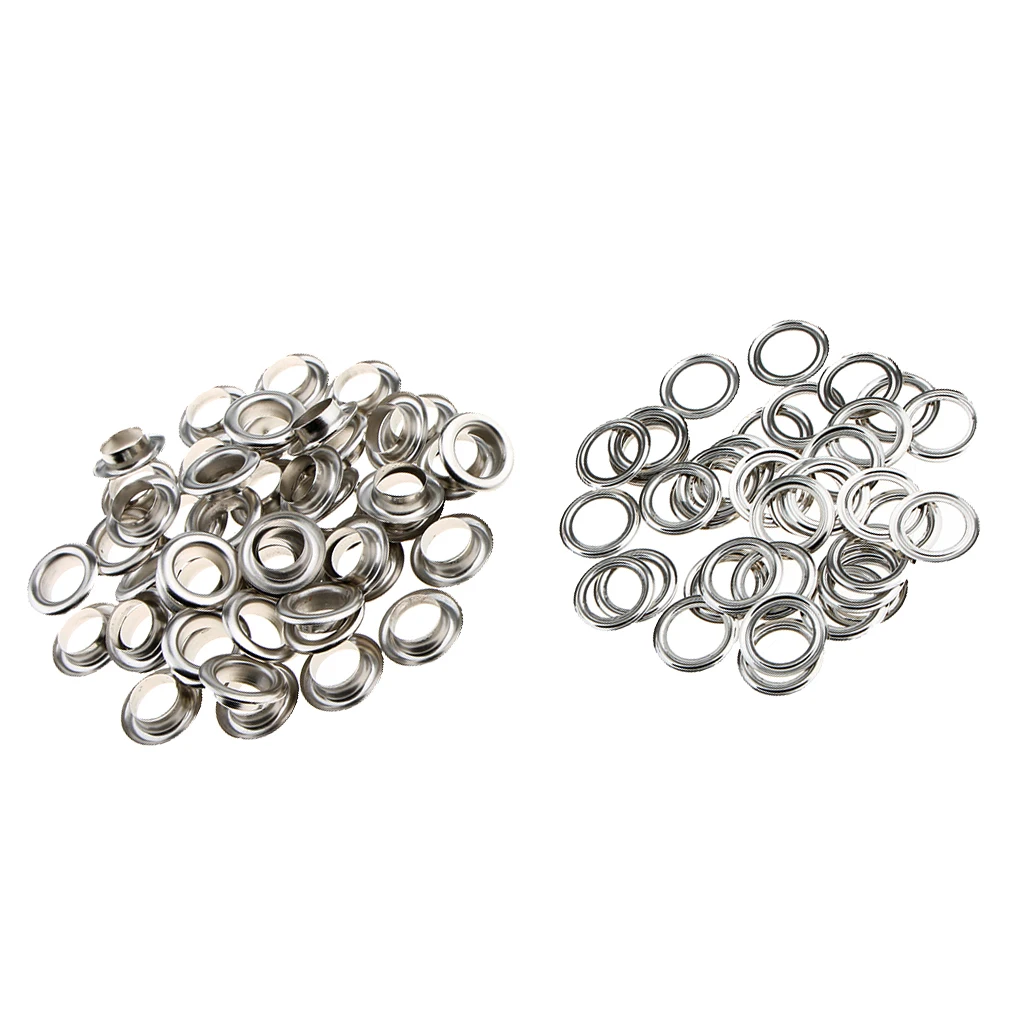 Silver 20mm 50 шт. металлические люверсы заклепки проушины с шайбами Leathercraft Аксессуары для Костюмы Украшения-9/11/13/15/20 мм - Цвет: Silver 20mm