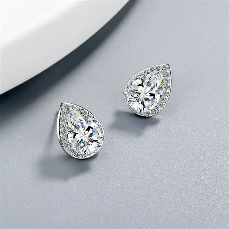 

Trendy Stud Earrings Girls Crystal Womens Drop Fashion Jewellery Water Gift