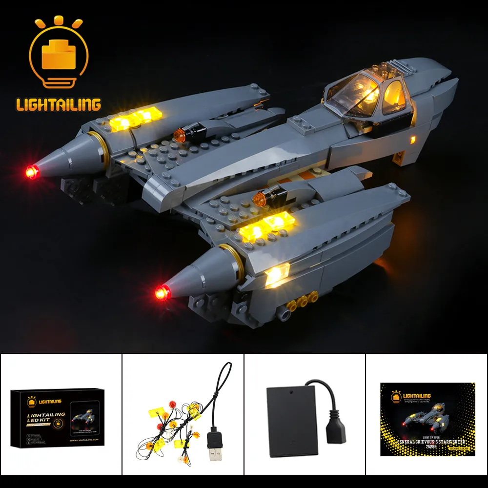 LIGHTAILING LED Light Kit For 75286 Star war General Grievous's Star fighter Toy Building Blocks Lighting Set