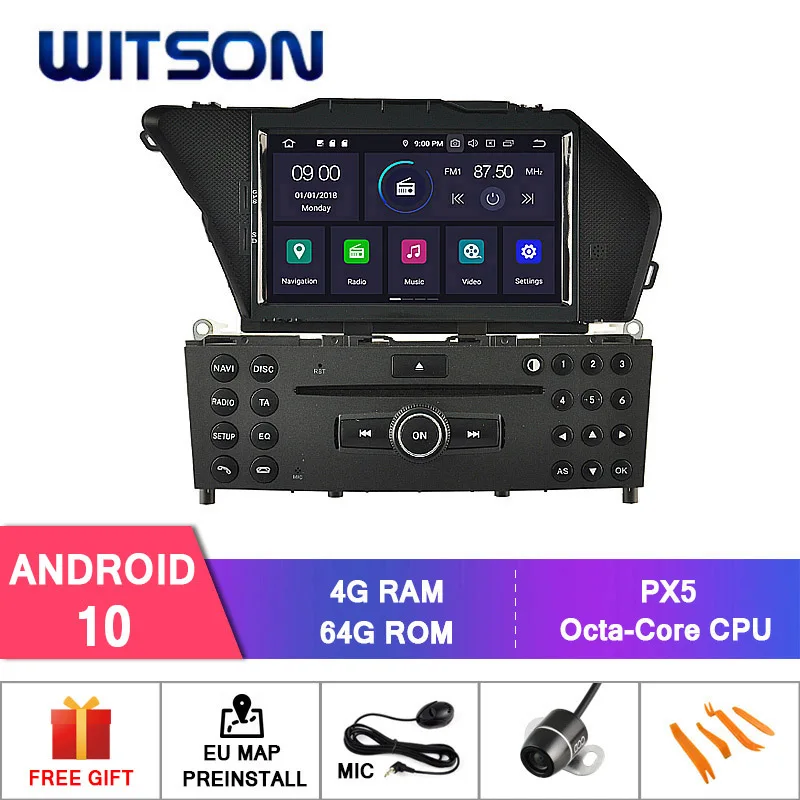 DE со! WITSON Android 10 0 IPS экран для BENZ GLK X204 300 350 автомобильный DVD 4 + 64GB FLASH 8 Octa Core DVR/WIFI DSP