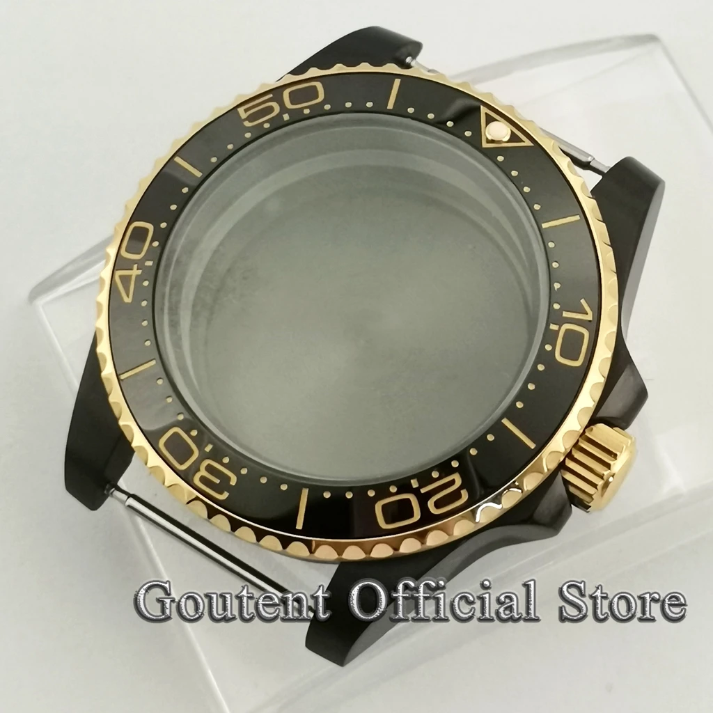 

Goutent 40mm Black PVD NH35 NH36 Watch Case With Ceramic bezel For MIYOTA 8205/8215/821A,DG2813 3804,ETA 2836 Movement