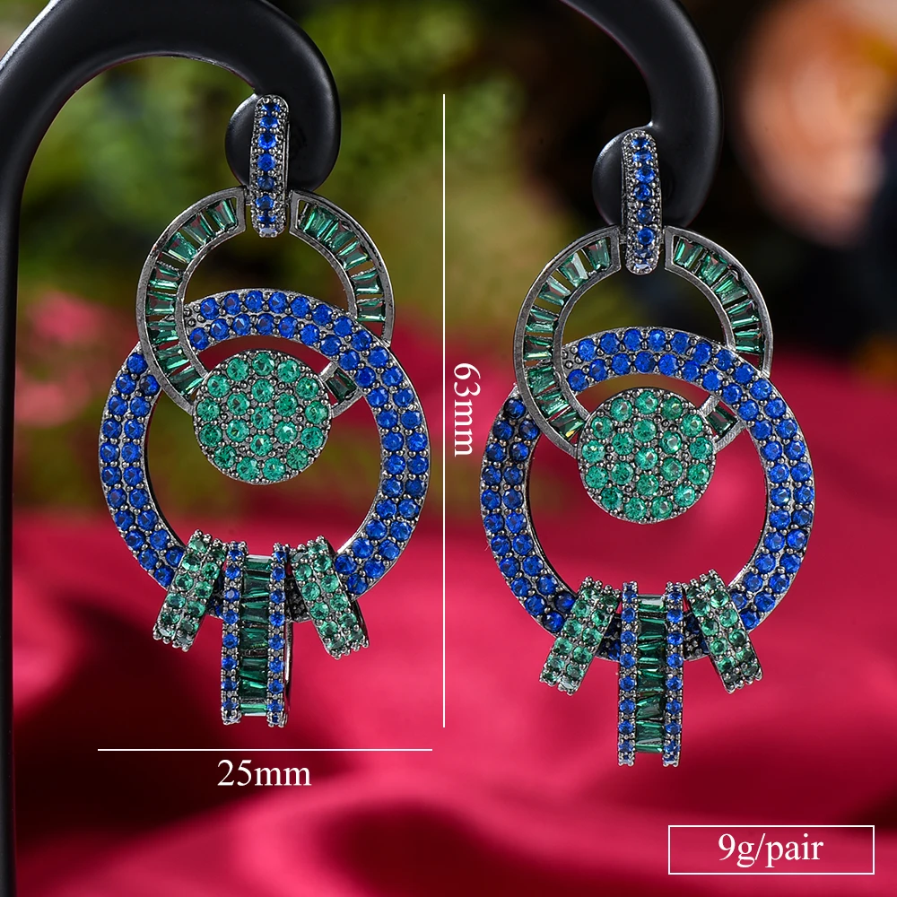 

KellyBola Luxury Microcube Zirconia Ring Pendant Earrings Shiny Earrings Women's Daily Anniversary Jewelry Accessories