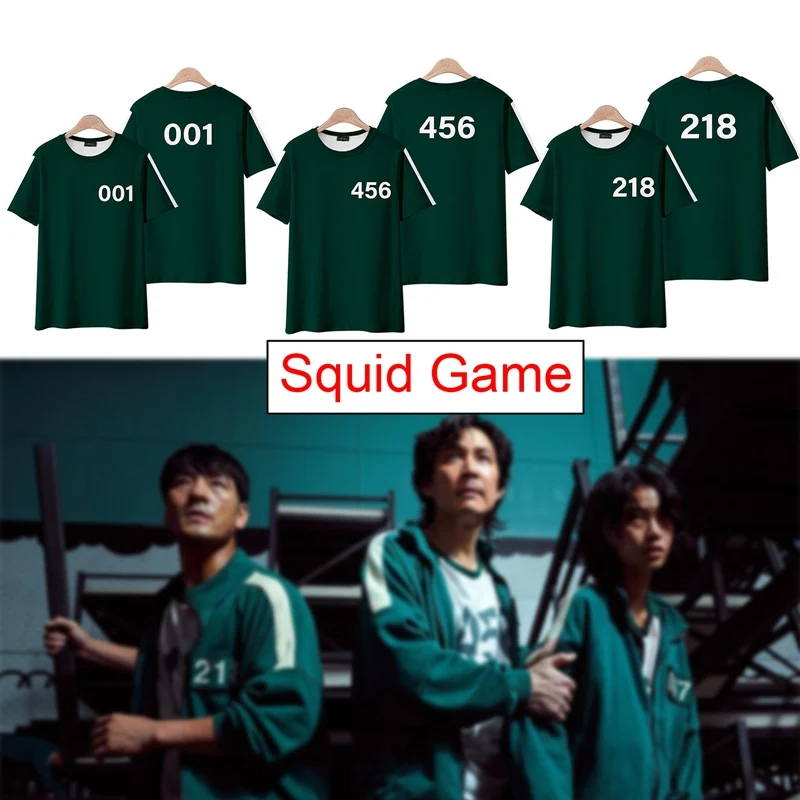 

Летняя мужская футболка с принтом игры кальмар, модная футболка с круглым вырезом, повседневный универсальный топ с коротким рукавом