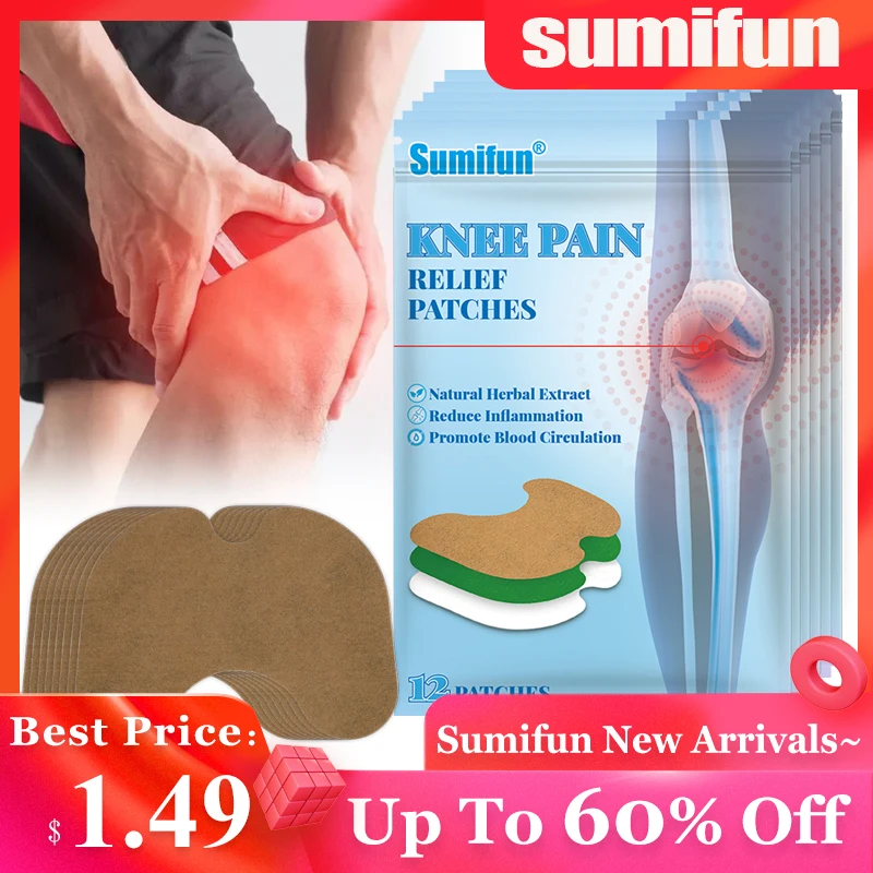 

12Pcs Sumifun Wormwood Knee Pain Relief Patch Arthritis Rheumatism Ache Massage Sticker Muscle Joint Sprain Body Care Plaster