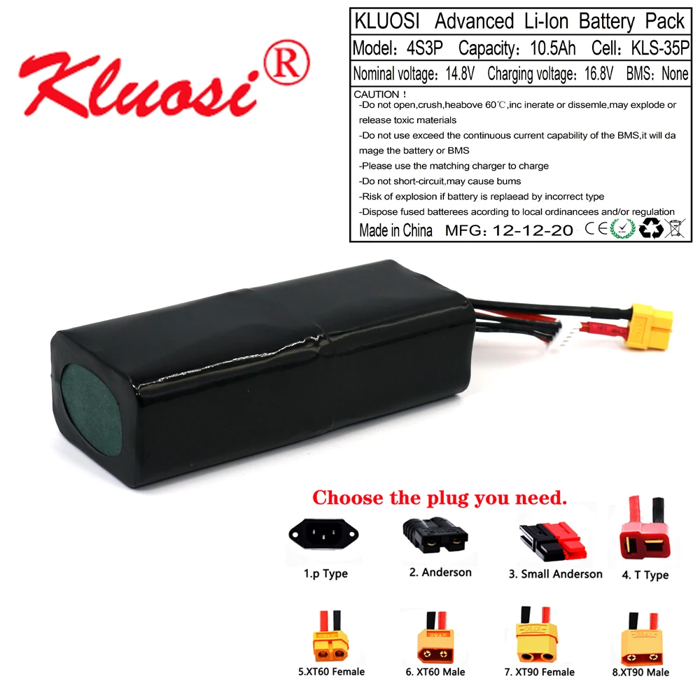kluosi 168 v ионно литиевая батарея 148 v 10 5ah