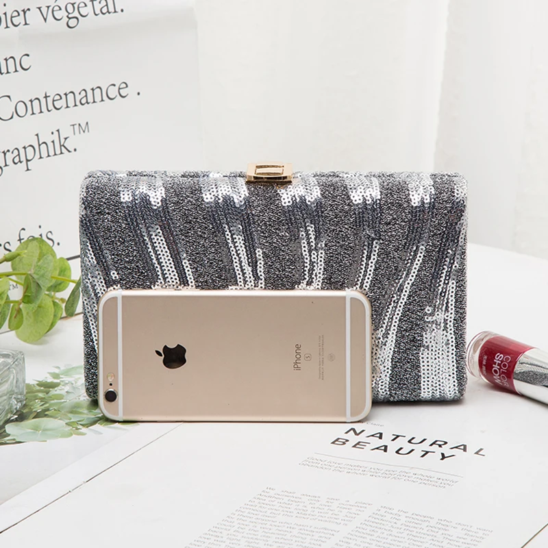 Женский вечерний клатч с блестками женский кристаллами праздничный сумочка для