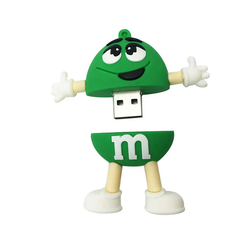 USB флеш-накопитель 128 Гб мультфильм M& M Chocolate Bean usb 2,0 4 ГБ 8 ГБ Флешка 16 Гб Флешка 32 Гб 64 Гб usb карта памяти - Цвет: green