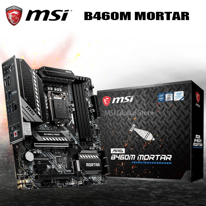 Online LGA 1200 MSI MAG B460M MÖRTEL Motherboard 10th-Gen DDR4 2933MHz 128GB PCI-E 3,0 M.2 Overlocking Display Port Intel B460 Neue