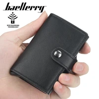 2021 new business id credit card holder men and women metal rfid vintage aluminium box pu leather card wallet note carbon