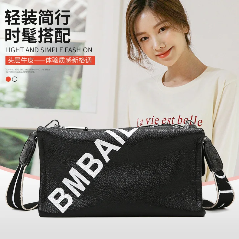 

Fashion Trend Luxury Designer Handbags For Women Genuine Leather Letter Casual Vintage Shoulder Bags Korean Cute Messenger Bag