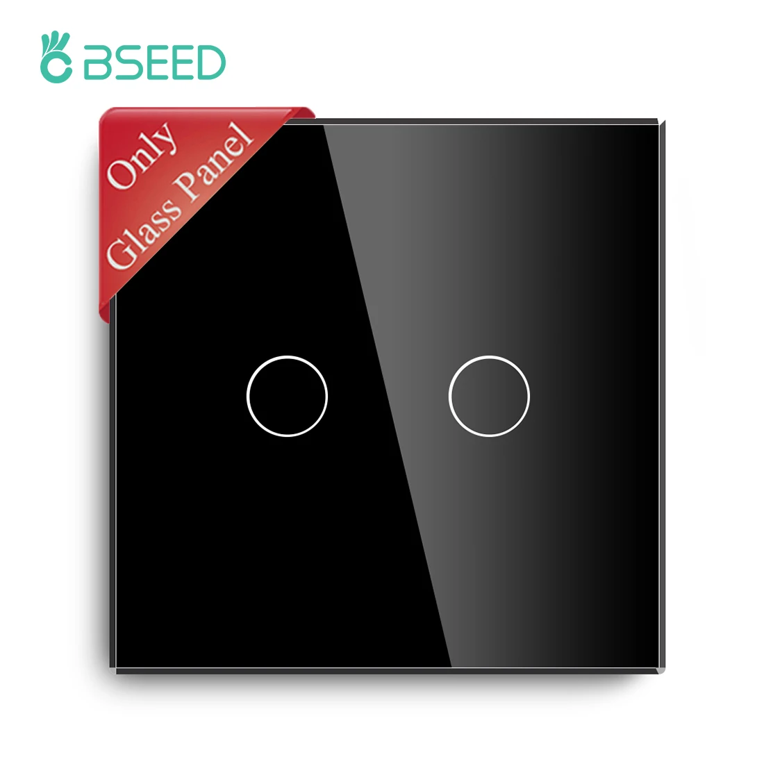 Bseed EU Russia Standard 86mm 157mm Pearl Crystal Glass Single Panel Black Wall Touch Switch Base DIY Part Home Improvement |