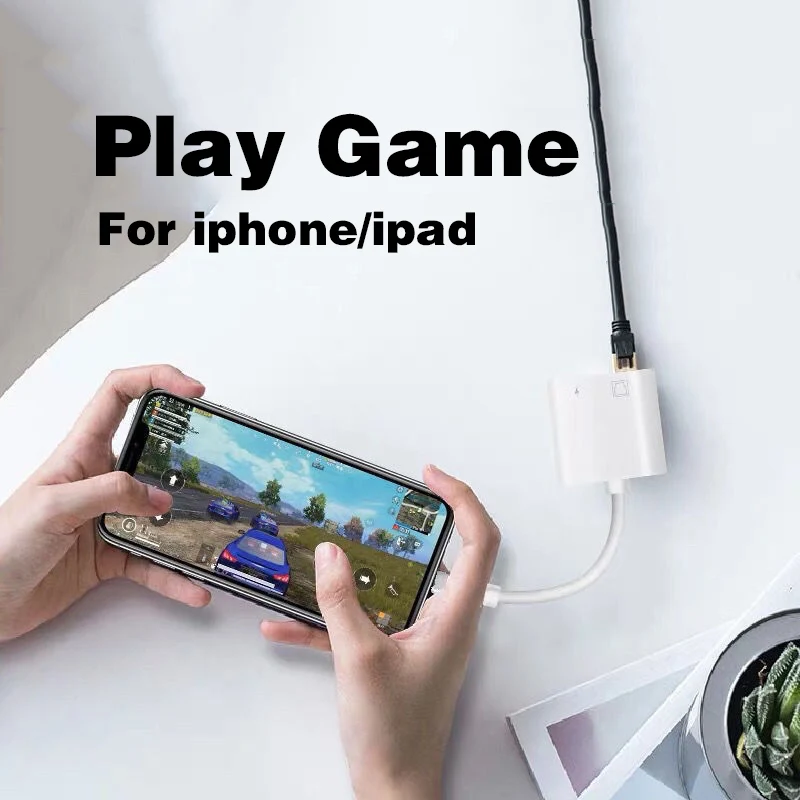 Высокоскоростной адаптер для Lightniing к RJ45 Ethernet LAN проводной Networrk iPhone/iPad с зарядкой и