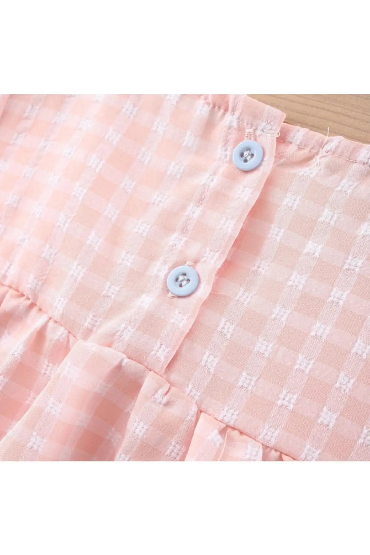 

Swan Embroidered Plaid Female Child Dress Button Cotton Double Breasted Regular Plaid/Plaids Short Sleeve Woven Casual Standard