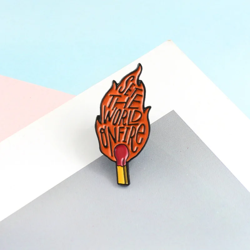 Мультяшный набор мир на огне эмалевые булавки сочетаются с пламенем блестит брошь сумка Одежда пуговицы значки модные ювелирные изделия подарки для друзей