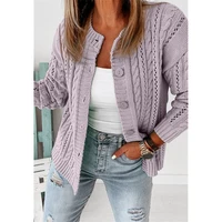 wenyujh casual o neck knitted short cardigan women buttons loose long sleeve sweaters female basic autumn winter jumper tops