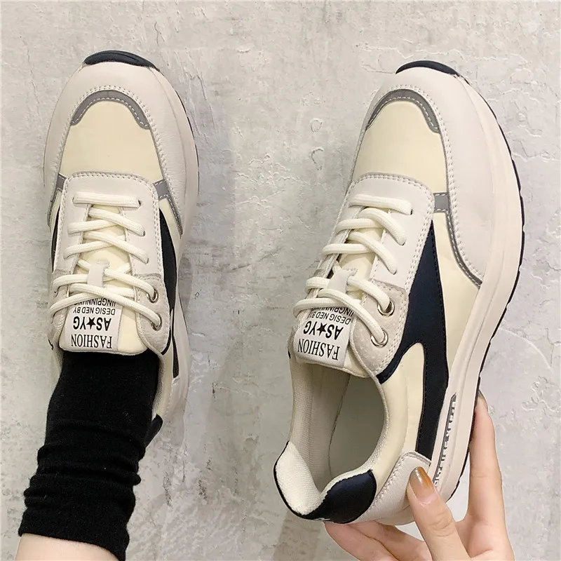

Spring Autumn New Fashion Hot Casual Women's Shoes Genuine Leather Platform Sneakers Handmade Top Quality Ladies Sports Shoes