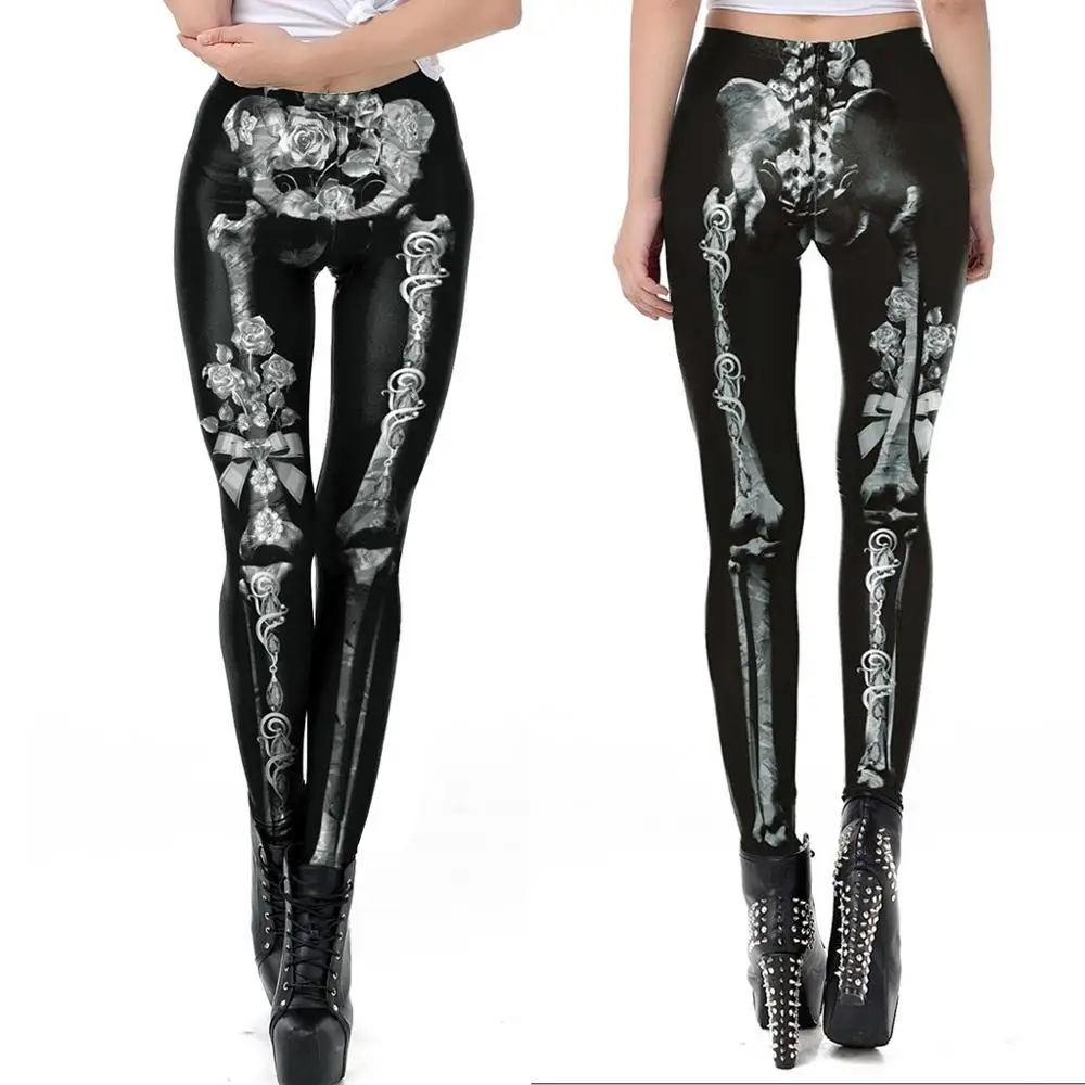 Новинка 2019 леггинсы Хэллоуин яркие с рисунком для женщин и девушек