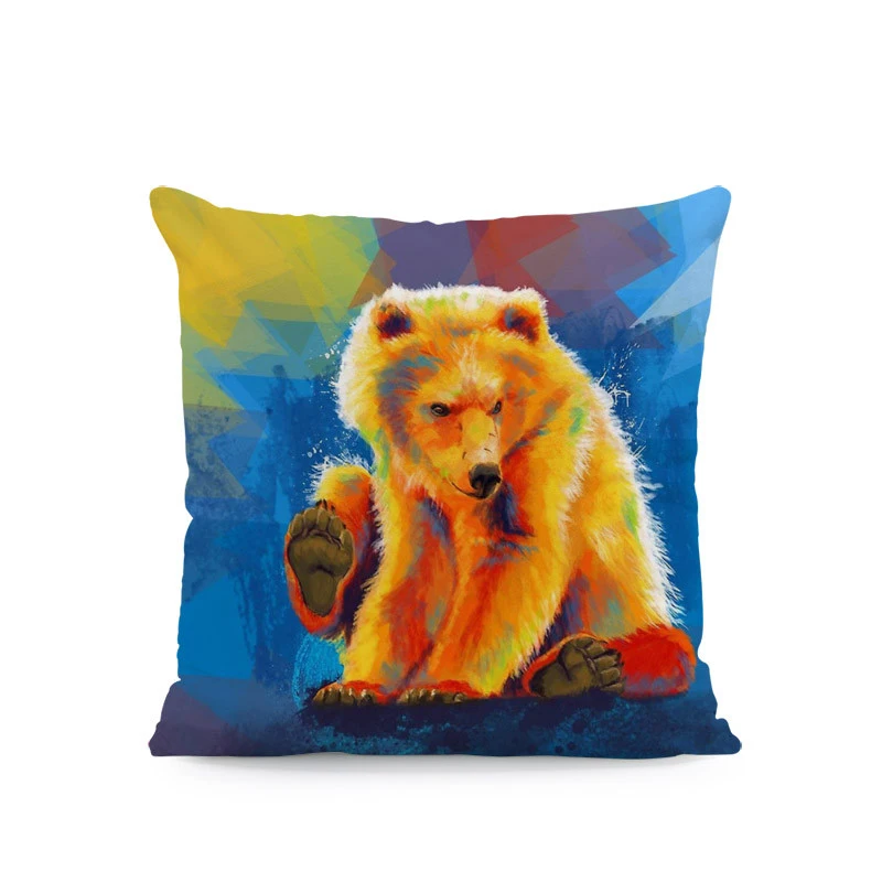 Индивидуальная наволочка с акварелью медведь фламинго лошадь кошка животное