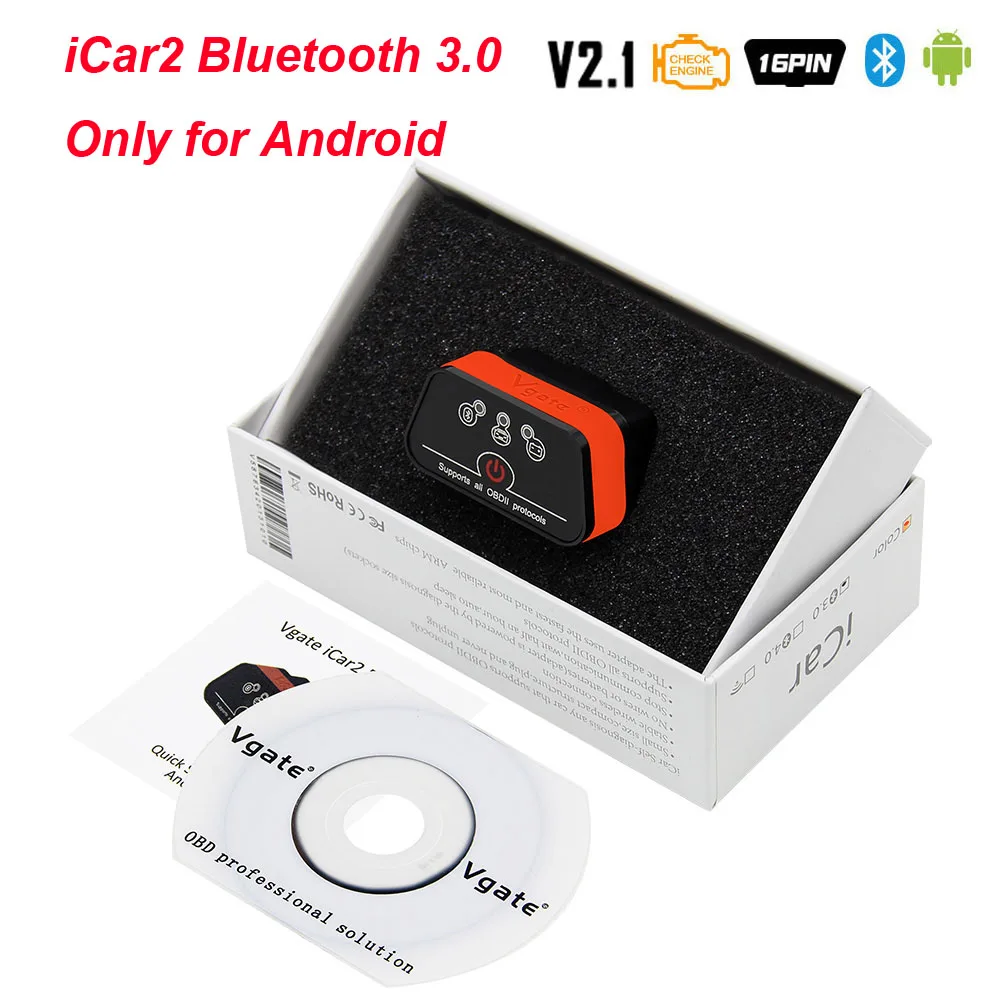 Vgate iCar Pro ELM327 V2.1 OBD2 Bluetooth 4,0 wifi сканер ELM 327 V2.1 iCar для Android/IOS OBD 2 OBD2 автомобильный диагностический инструмент - Цвет: iCar2 BT