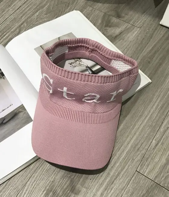 pink Летние женские трикотажные солнцезащитные козырьки для улицы, для девочек, с буквенным принтом, пляжная шляпа для взрослых, Повседневная Спортивная Кепка для гольфа Gorros - Цвет: pink