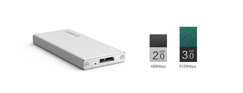 ORICO алюминиевый USB3.1 type-C mSATA SSD корпус USB3.0 mSATA SSD чехол винтовой фиксации с кабелем для передачи данных для Windows/Linux/Mac