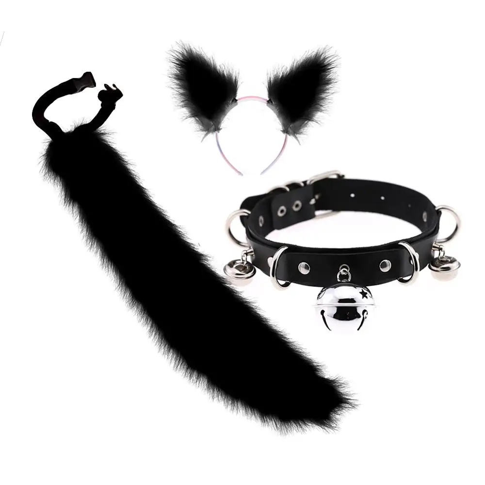 Детский/взрослый чокер JUNBOON с клипсой и ушками лисы колокольчиком набор для