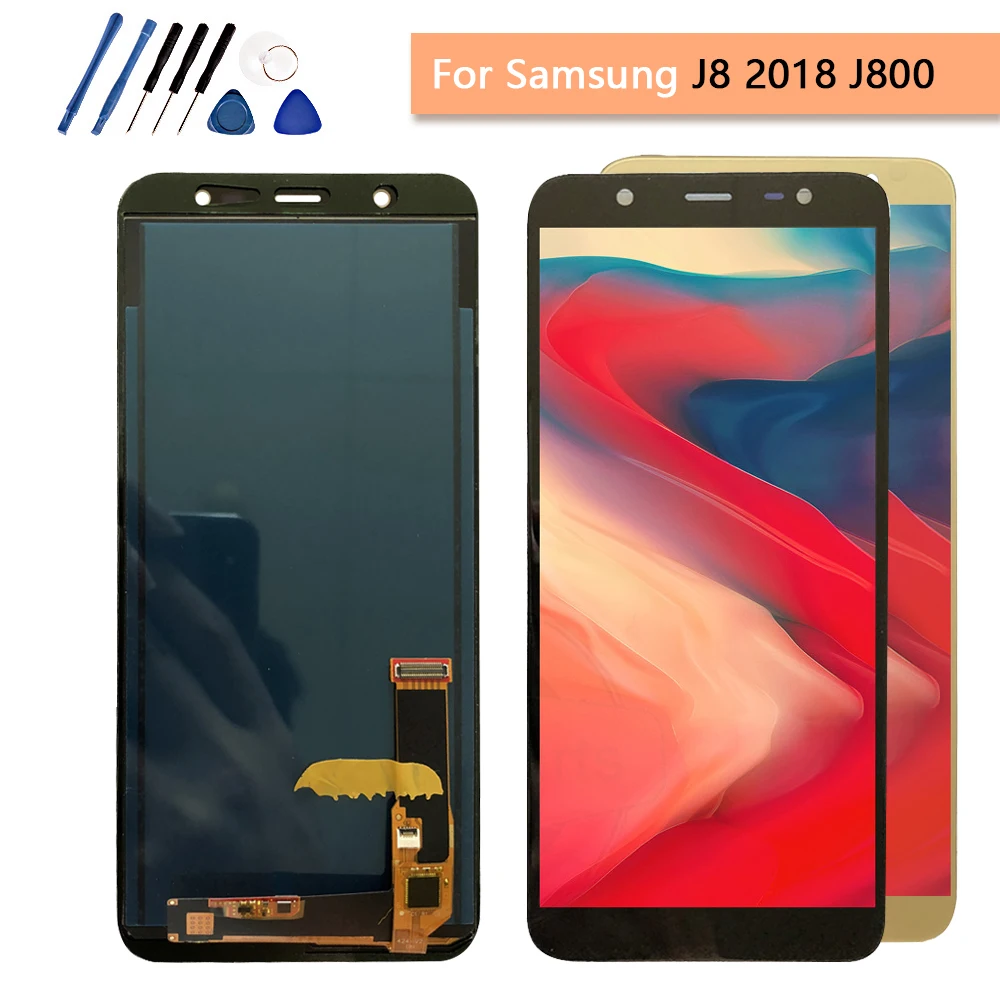 6 0 для Samsung Galaxy J8 2018 ЖК дисплей сенсорный экран дигитайзер 100% тест J800 SM