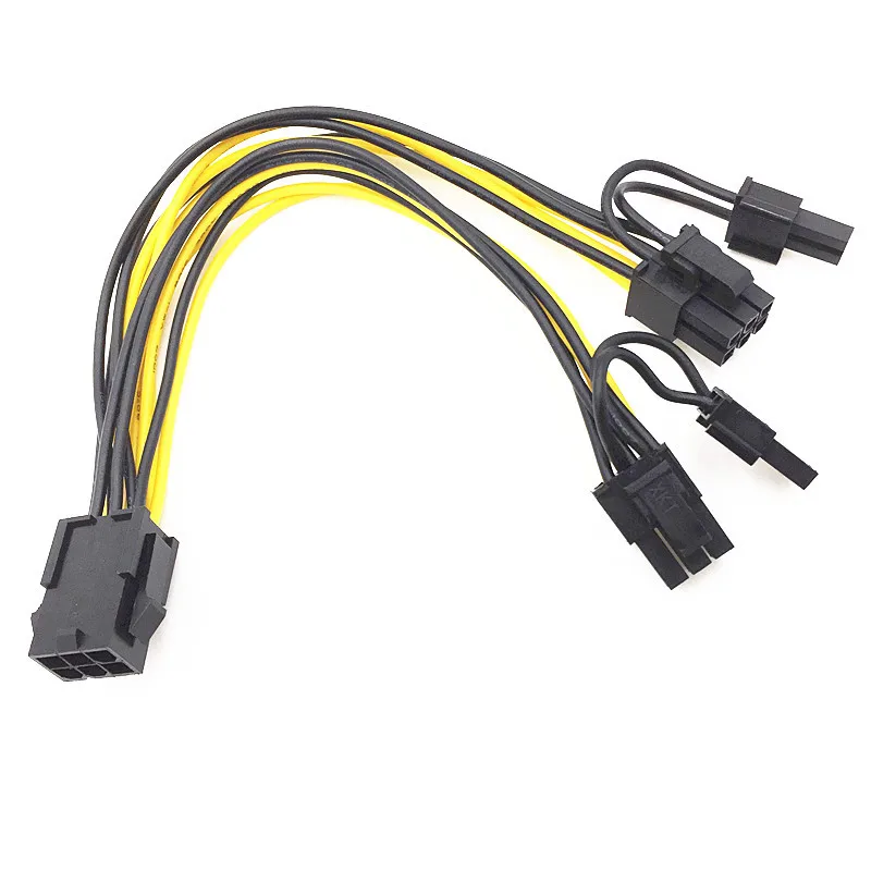 

CPU 8pin 6pin To PCIE Dual 2 X 8pin PCI-Express6+2pin Y Splitter GPU Graphics Card Power Supply Cable Cord 18AWG 21CM