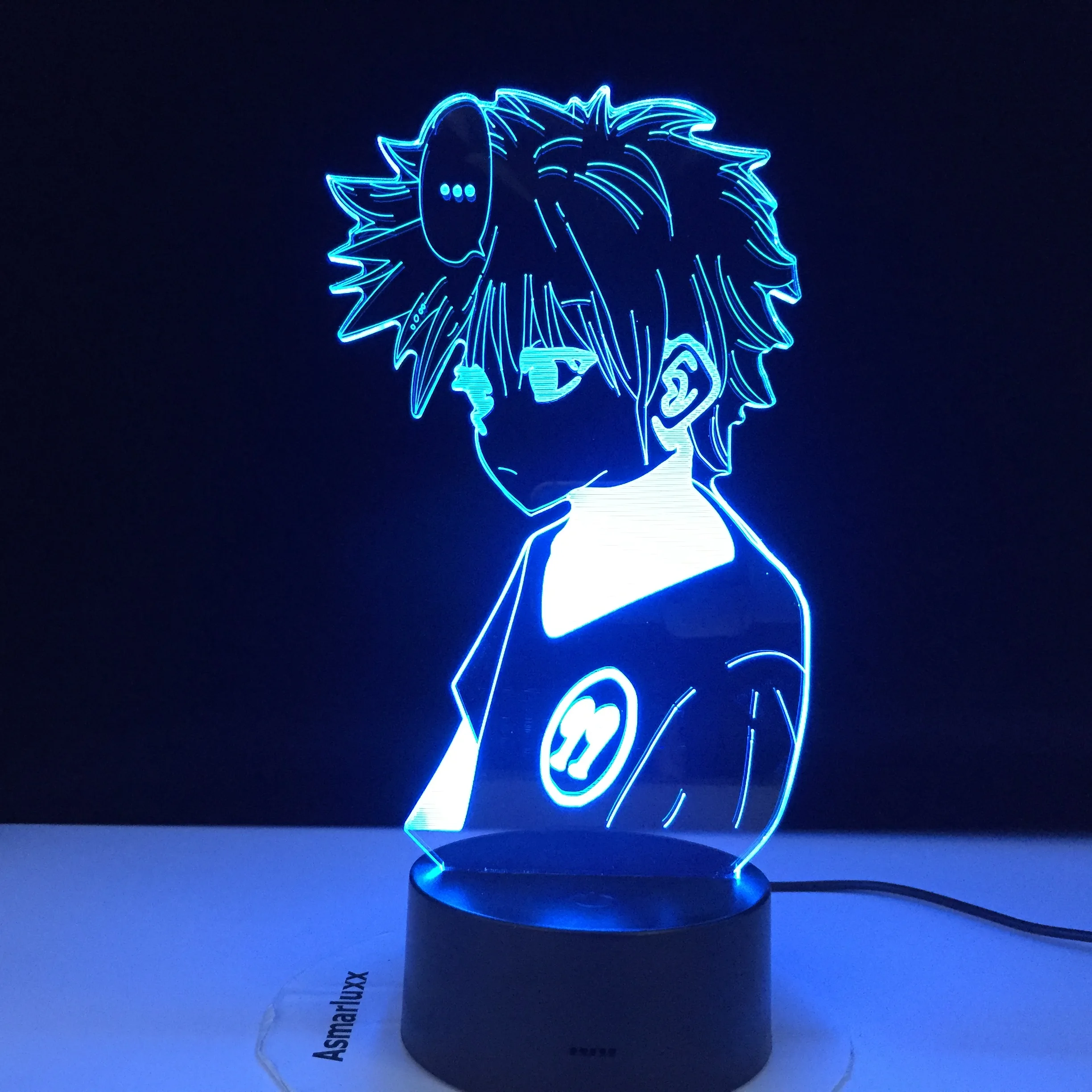 Аниме Hunter X 3d Lamp Killua Zoldyck фигурка Ночной светильник меняющий цвет Usb Батарея