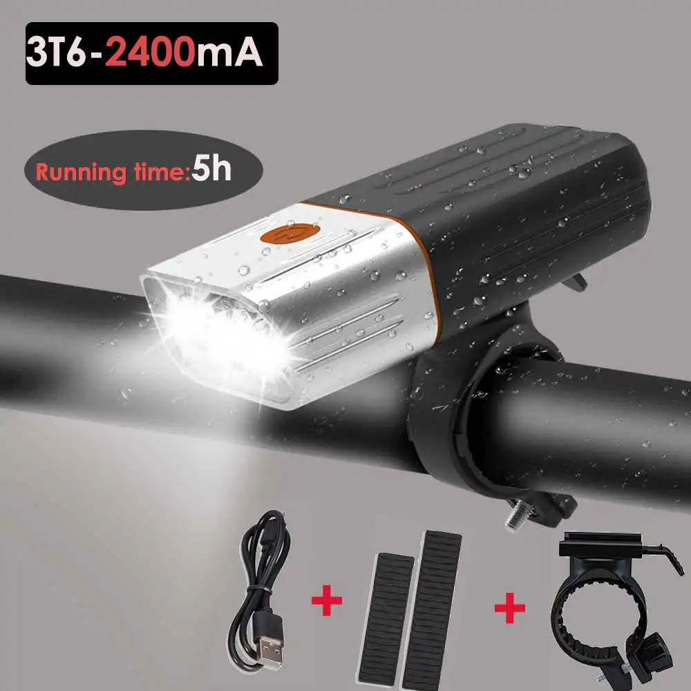 3T2-2400mAh 20000 люмен 3* L2/T6 светодиодный велосипедный светильник 5200 мАч Мощный светодиодный головной светильник USB Перезаряжаемый велосипедный светильник MTB Аксессуары для велосипеда - Цвет: 3T2-2400mAh