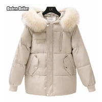 2019 winter jacket women thick winter coat lady clothing female jackets long fake fur collar down cotton jacket maternity coat